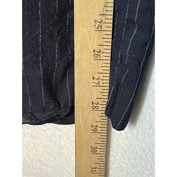 Lauren Ralph Lauren Womens‎ Size 8 Wool Pleated Pants PinStripe Navy Blue - Picture 10 of 13